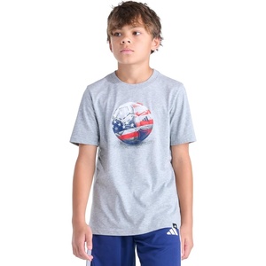 image:imageadidas Boys World Cup Soccer Graphic TShirt Kids Short Sleeve Tee Regular Fit Crewneck Ball DesignMedium Grey Heather