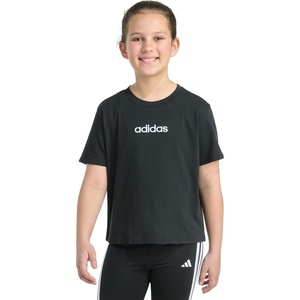 image:imageadidas Girls Short Sleeve Embroidered Logo TShirtBlack
