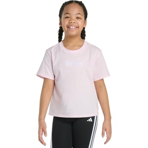 image:imageadidas Girls Short Sleeve Embroidered Logo TShirtClear Pink
