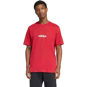 image:imageadidas Mens Essential Linear Single Jersey TShirtMaroonWhite