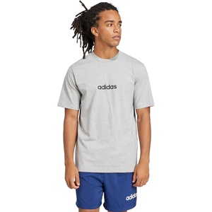 image:imageadidas Mens Essential Linear Single Jersey TShirtMedium Grey HeatherBlack