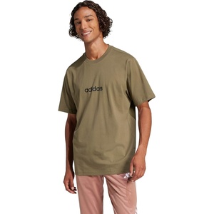 image:imageadidas Mens Essential Linear Single Jersey TShirtOlive StrataBlack
