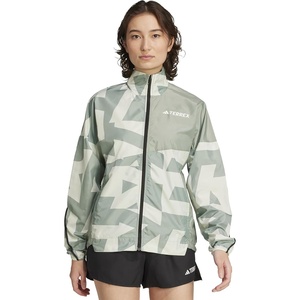 image:imageadidas Womens Terrex Multi Printed Trail Running Wind JacketLinen GreenSilver Green
