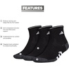 image:imageadidas Cushioned 30 3Pack Quarter SocksBlackOnix GreyWhite3