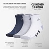 image:imageadidas Cushioned 30 3Pack Quarter SocksLegend Ink BlueGreyWhite3Color