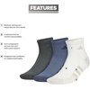 image:imageadidas Cushioned 30 3Pack Quarter SocksOff WhitePreloved Ink BlueLegend Ivy Green3Color