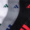image:imageadidas Cushioned 30 3Pack Quarter SocksWhiteCollegiate GreenBlack4