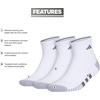 image:imageadidas Cushioned 30 3Pack Quarter SocksWhiteGreyOnix Grey3