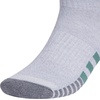 image:imageadidas Cushioned 30 3Pack Quarter SocksWhiteGreyPreloved Teal Green3Color