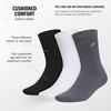 image:imageadidas Mens Cushioned Comfort Crew Socks 3 Pairs Super Soft amp CozyBlackWhiteOnix Grey