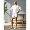 image:imageadidas Plus Size Essentials Small Logo Feel Cozy ShortsLight Grey HeatherWhite