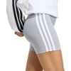 image:imageadidas Womens Essentials 3Stripes HighWaisted Biker ShortsHalo SilverWhite