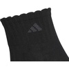 image:imageadidas Womens Scalloped Socks 3 Pairs Quarter Ankle HeightBlackCarbon Grey