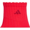 image:imageadidas Womens Scalloped Socks 3 Pairs Quarter Ankle HeightPure Ruby RedGreyWhite