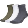 image:imageadidas Cushioned 30 3Pack Quarter SocksOlive Strata GreenWhiteOnix Grey3Color