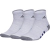 image:imageadidas Cushioned 30 3Pack Quarter SocksWhiteGreyPreloved Teal Green3Color