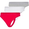 image:imageadidas Womens Active Essentials Low Rise Cotton Thong UnderwearHeather Grey WhitePure Ruby