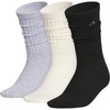 image:imageadidas Womens Athletic Scrunch Crew Sock 3 Pairs Loose Slouchy FitCool Light HeatherWonder WhiteBlack