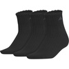 image:imageadidas Womens Scalloped Socks 3 Pairs Quarter Ankle HeightBlackCarbon Grey