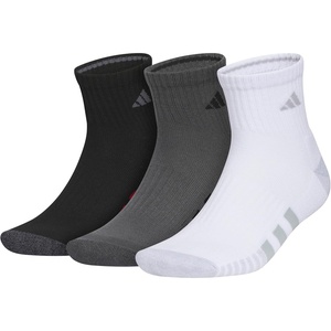 image:imageadidas Cushioned 30 3Pack Quarter SocksBlackGrey SixWhite3Color