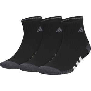 image:imageadidas Cushioned 30 3Pack Quarter SocksBlackOlive Strata GreenWonder Alumina Grey3Color