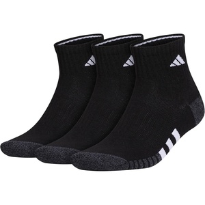image:imageadidas Cushioned 30 3Pack Quarter SocksBlackOnix GreyWhite3