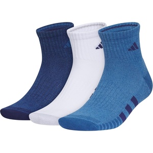 image:imageadidas Cushioned 30 3Pack Quarter SocksDark BlueWhiteDusky Ink Blue3Color