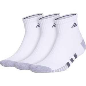 image:imageadidas Cushioned 30 3Pack Quarter SocksWhiteGreyOnix Grey3