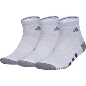 image:imageadidas Cushioned 30 3Pack Quarter SocksWhiteGreyPreloved Teal Green3Color