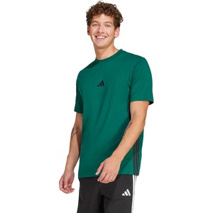 image:imageadidas Mens Essentials 3Stripes Single Jersey TShirtCollegiate GreenBlack