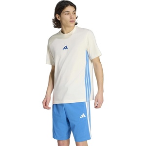 image:imageadidas Mens Essentials 3Stripes Single Jersey TShirtOff WhiteRay Blue