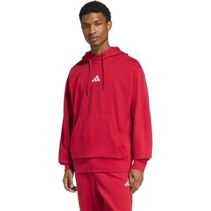 image:imageadidas Mens Essentials Feel Cozy Fleece Hoodie SweatshirtMaroonWhite
