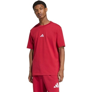 image:imageadidas Mens Essentials Small Logo Single Jersey TShirtMaroonWhite