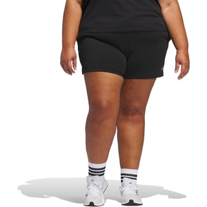 image:imageadidas Plus Size Essentials Small Logo Feel Cozy ShortsBlackWhite