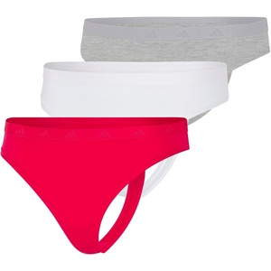 image:imageadidas Womens Active Essentials Low Rise Cotton Thong UnderwearHeather Grey WhitePure Ruby