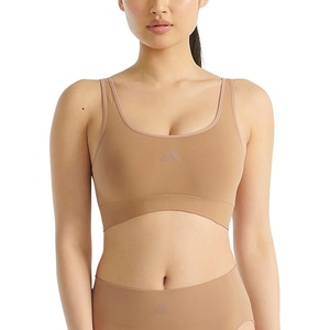 image:imageadidas Womens Active Seamless Micro Stretch Scoop Neck Lounge BraToasted Almond