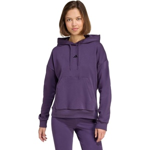 image:imageadidas Womens Essentials Small Logo Feel Cozy HoodieAurora PlumBlack