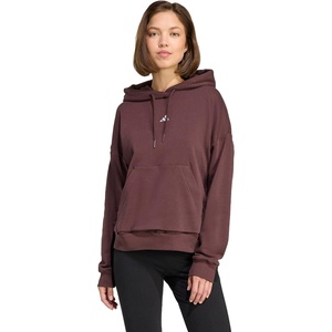 image:imageadidas Womens Essentials Small Logo Feel Cozy HoodieShadow BrownWhite
