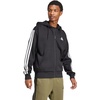 image:imageadidas Mens Essentials 3stripes Fleece Fullzip Hooded Track TopBlackWhite