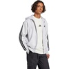 image:imageadidas Mens Essentials 3stripes Fleece Fullzip Hooded Track TopLight Grey HeatherBlack
