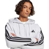 image:imageadidas Mens Essentials 3stripes Fleece Fullzip Hooded Track TopLight Grey HeatherBlack