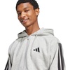 image:imageadidas Mens Essentials 3stripes Fleece Fullzip Hooded Track TopMedium Grey HeatherBlack