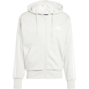 image:imageadidas Mens Essentials 3stripes Fleece Fullzip Hooded Track TopWonder AluminaWhite