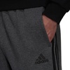 image:imageadidas Mens Essentials Fleece Open Hem 3Stripes PantsDark Grey HeatherBlack