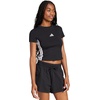 image:imageadidas Womens Essentials 3Stripes Slim Baby TShirtBlackWhite