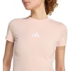 image:imageadidas Womens Essentials 3Stripes Slim Baby TShirtBlush PinkWhite