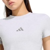 image:imageadidas Womens Essentials 3Stripes Slim Baby TShirtLight Grey HeatherMedium Grey Heather