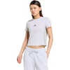 image:imageadidas Womens Essentials 3Stripes Slim Baby TShirtLight Grey Heather