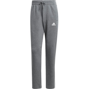 image:imageadidas Mens Essentials Fleece Open Hem 3Stripes PantsDark Grey Heather