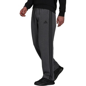 image:imageadidas Mens Essentials Fleece Open Hem 3Stripes PantsDark Grey HeatherBlack